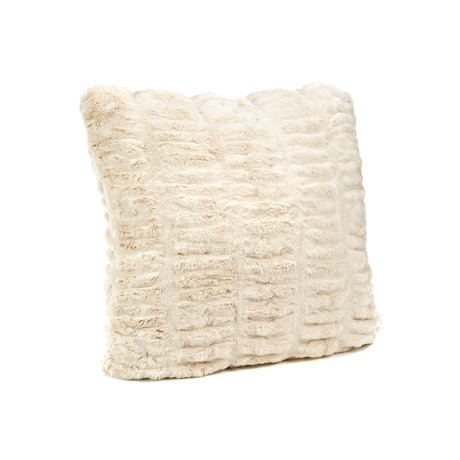Couture Faux Fur Pillow // Ivory Mink (18"L x 18"W)