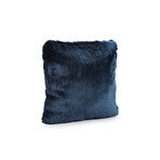 Couture Faux Fur Pillow // Steel Blue Mink (18"L x 18"W)