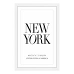 New York Coordinates // Framed Print (12"W x 18"H x 1.5"D)