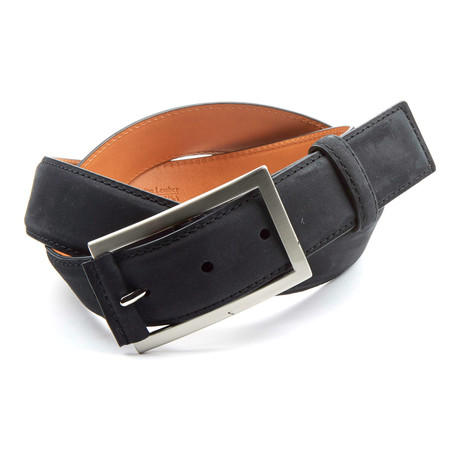 Nubuck Italian Leather Belt // Black (32" Waist)
