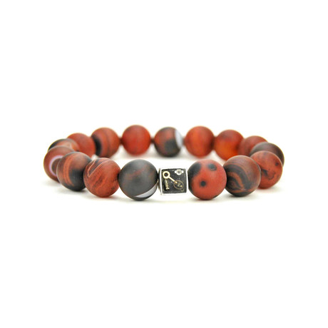 Agate Bead Bracelet // Sterling Silver Bead