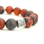 Agate Bead Bracelet // Sterling Silver Bead