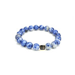 Sodalite Bead Bracelet // Sterling Silver Bead