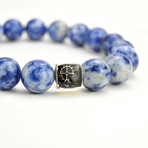 Sodalite Bead Bracelet // Sterling Silver Bead