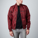 Jacquard Racer jacket // Burgundy (2XL)