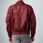 Jacquard Racer jacket // Burgundy (2XL)