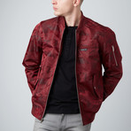 MO-1 Jacquard Bomber // Burgundy (S)