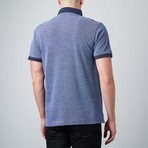 Yarn-Dyed Short-Sleeve Polo With Front Pocket // Blue (XL)