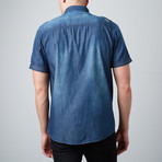 Short-Sleeve Washed Chambray Button-Up // Faded Blue (2XL)