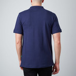 Piqué Short-Sleeve Polo With Front Pocket // Navy (M)
