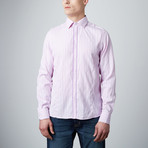 Pinstripe Button-Up Dress Shirt // Lilac (L)