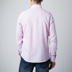 Pinstripe Button-Up Dress Shirt // Lilac (L)