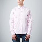 Shimmer Texture Button-Up Dress Shirt // Pink (3XL)