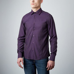 Dot Texture Button-Up Shirt // Purple (XL)