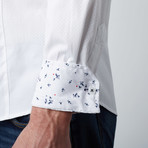 Shimmer Texture Button-Up Dress Shirt // White (3XL)