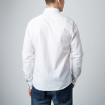 Shimmer Texture Button-Up Dress Shirt // White (S)