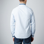 Crosshatch Texture Button-Up Dress Shirt // Blue (3XL)