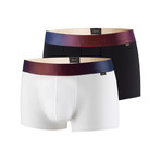 Hot Retro Imari Boxer Brief // White + Black // 2-Pack (S)