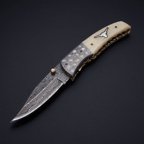 Handmade Folding Longhorn Knife