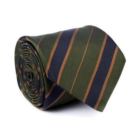 Zegna // Grosgrain Stripe Tie // Green