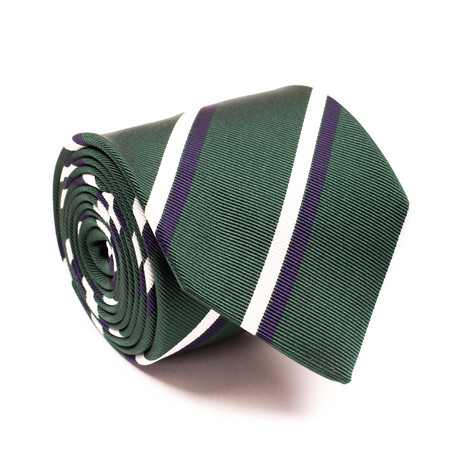Zegna // Grosgrain Shadow Stripe Tie // Green