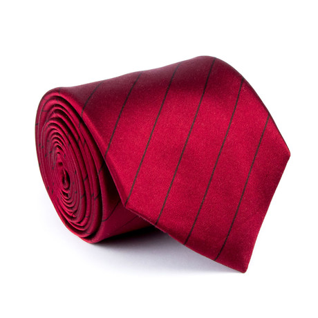 Zegna // Diagonal Pin Stripe Tie // Red