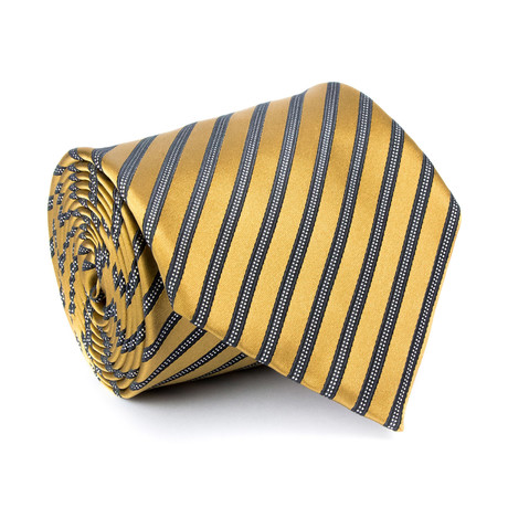 Zegna // Satin Dotted Stripe Tie // Yellow