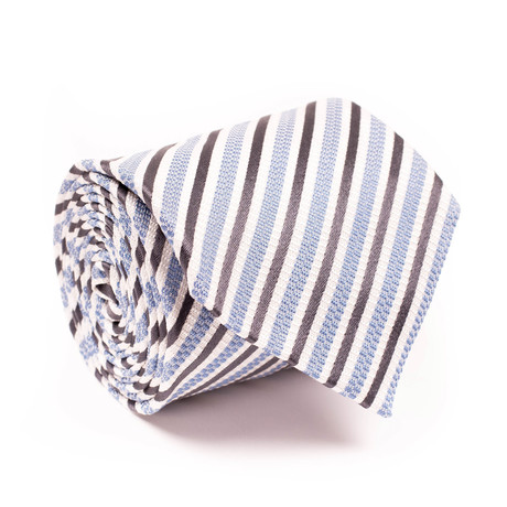 Zegna // Textured Stripe Tie // Blue