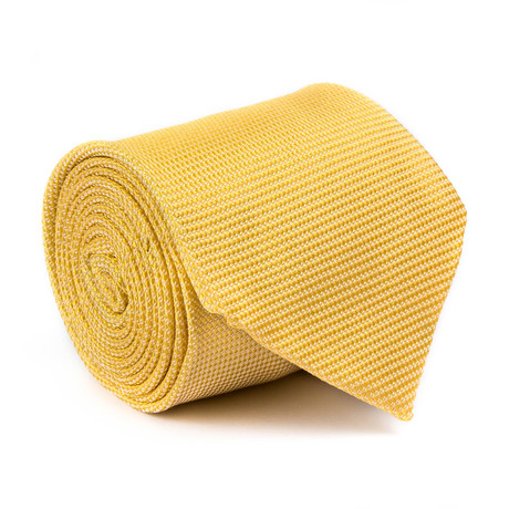 Zegna // Textured Mini Jacquard Tie // Yellow