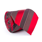 Zegna // Textured Multi Stripe Tie // Red