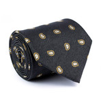 Zegna // Mini Paisley Tie // Grey