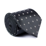 Zegna // Striped Dot Satin Tie // Grey