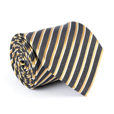 Zegna // Satin Textured Shadow Stripe Tie // Grey