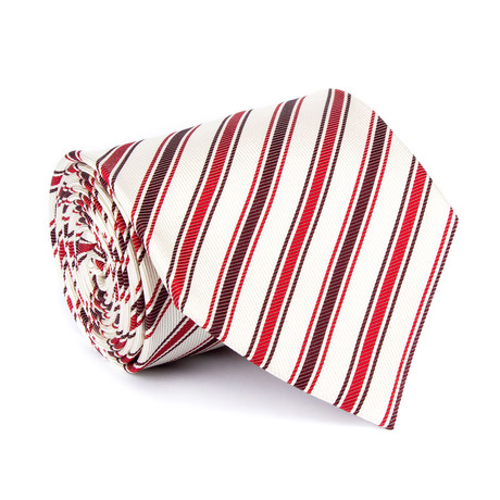 Zegna // Candy Stripe Tie // Red