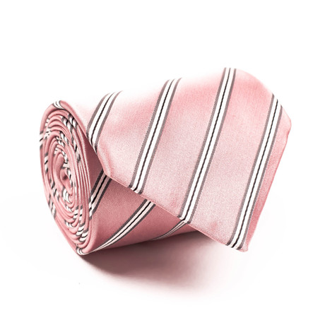 Zegna // Mini Multi Stripe Tie // Pink