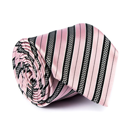 Zegna // Graphic Stripe Tie // Pink