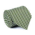 Zegna // Houndstooth Print Tie // Green
