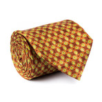 Zegna // Floral Square Print Tie // Brown
