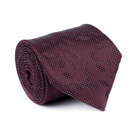 Zegna // Dotted Floral Satin Tie // Red