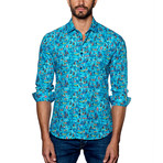 Woven Button-Up // Turquoise (S)