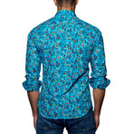 Woven Button-Up // Turquoise (S)