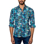 Printed Woven Button-Up // Blue Multi (M)