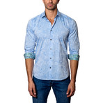 Paisley Woven Button-Up // Blue (S)