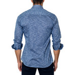 Knit Button-Up // Blue (M)