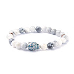 Green Earth Jasper // Raku Buddha Bracelet (Extra Small)