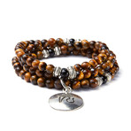 2-in-1 Wrap Necklace + Bracelet // Tiger Eye + Black Onyx (32")