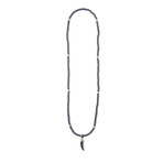 2-in-1 Wrap Necklace + Bracelet // Hematite + Tusk (32")