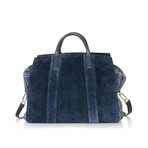 Suede Weekend Travel Bag // Blue