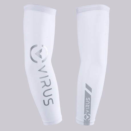 Compression Arm Sleeves // White + Silver (S)