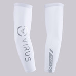 Compression Arm Sleeves // White + Silver (XL)